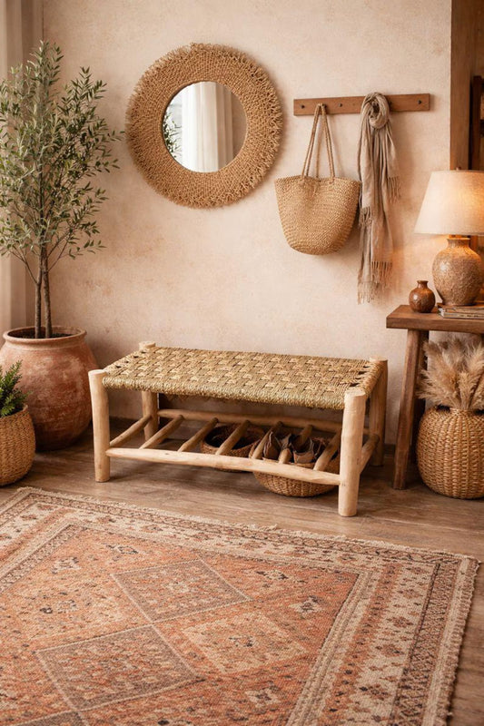 Handmade Wooden Bench with Storage – Rustic Entryway or Bedroom Seat