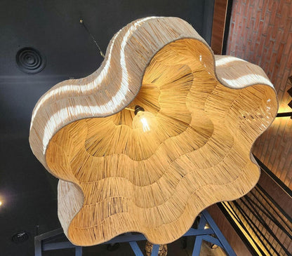 Raffia Pendant Light – Flower Shape