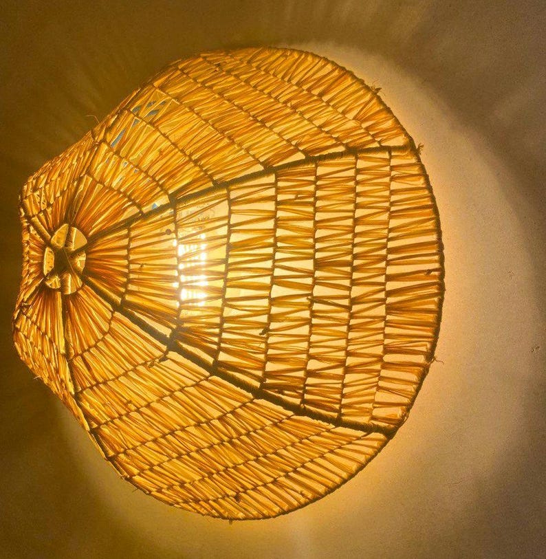Handmade Raffia Wall Lamp