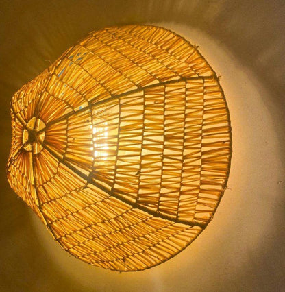 Handmade Raffia Wall Lamp