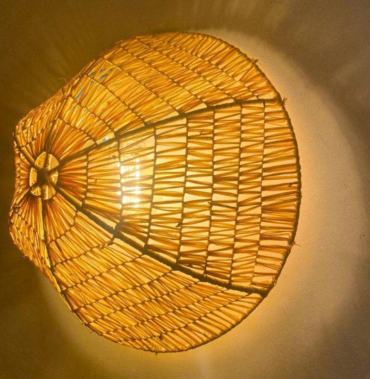 Handmade Raffia Wall Lamp