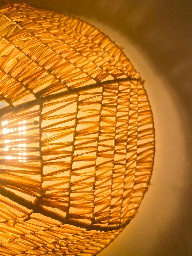 Handmade Raffia Wall Lamp