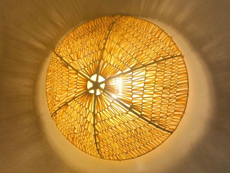 Handmade Raffia Wall Lamp
