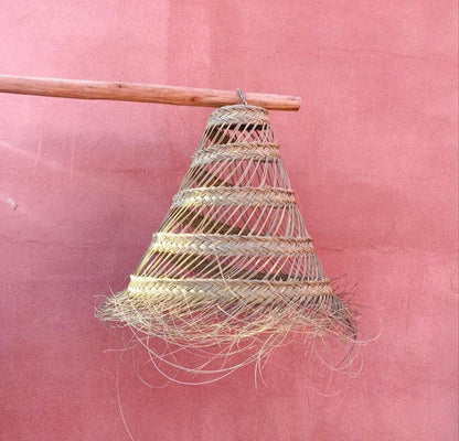 Palm and Straw Pendant Light