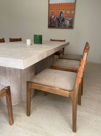 Walnut Dining Chairs – Handmade with Leather Back