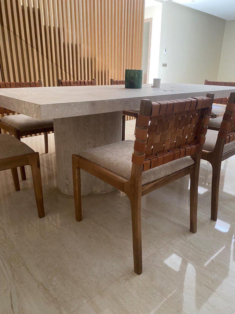 Walnut Dining Chairs – Handmade with Leather Back