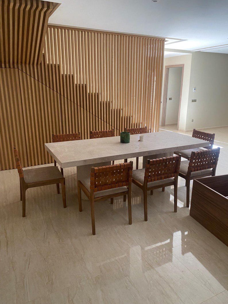 Walnut Dining Chairs – Handmade with Leather Back