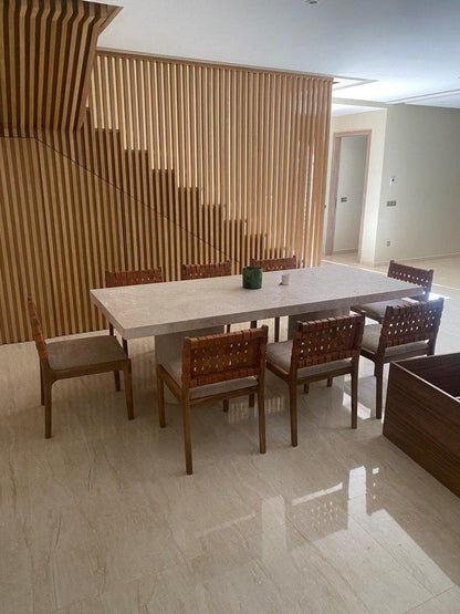 Walnut Dining Chairs – Handmade with Leather Back