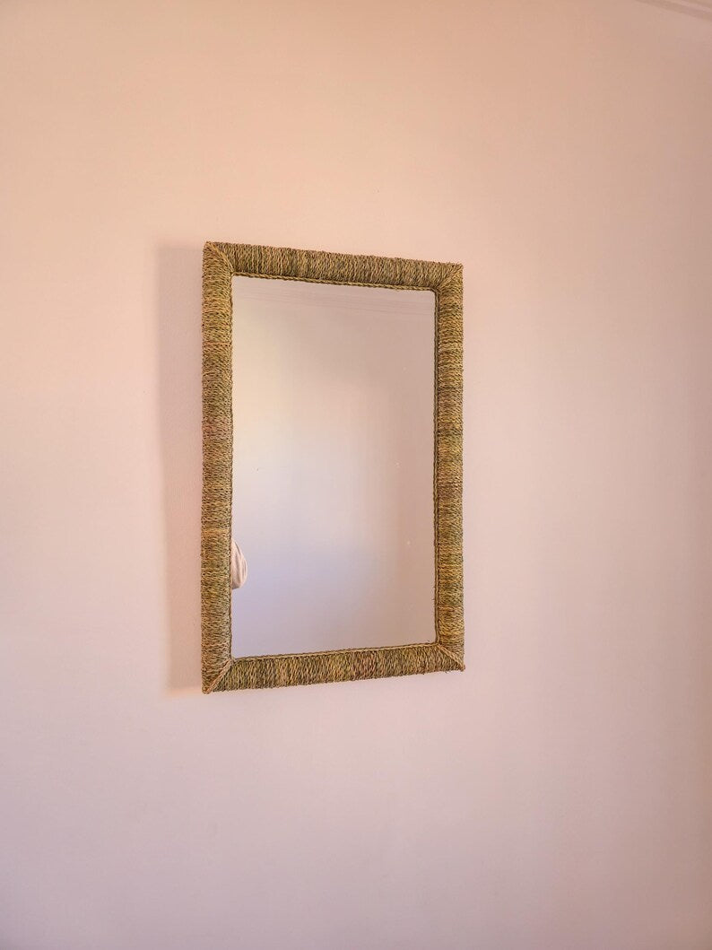 Moroccan cord mirror rectangular shape