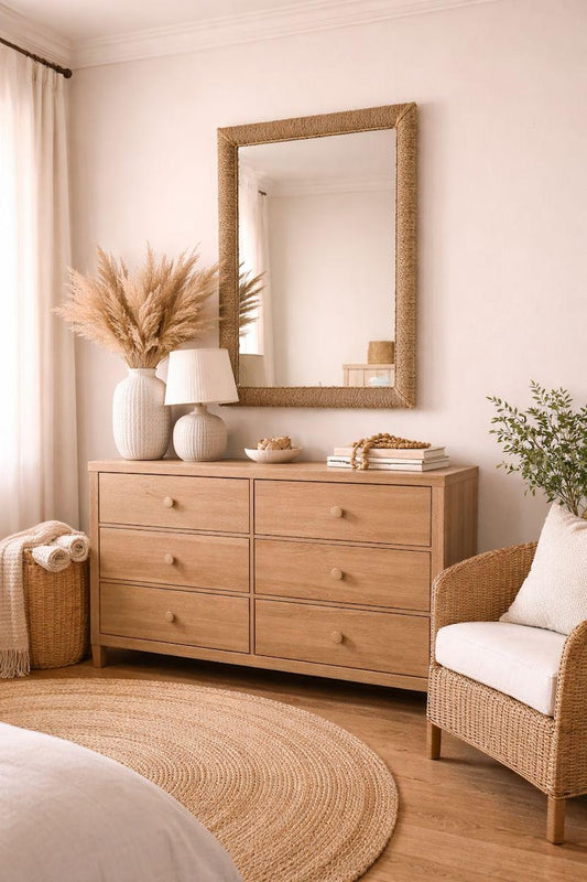 Moroccan cord mirror rectangular shape