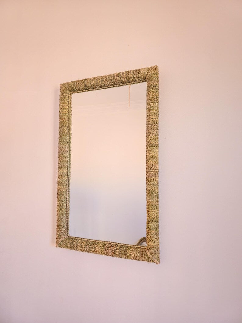 Moroccan cord mirror rectangular shape